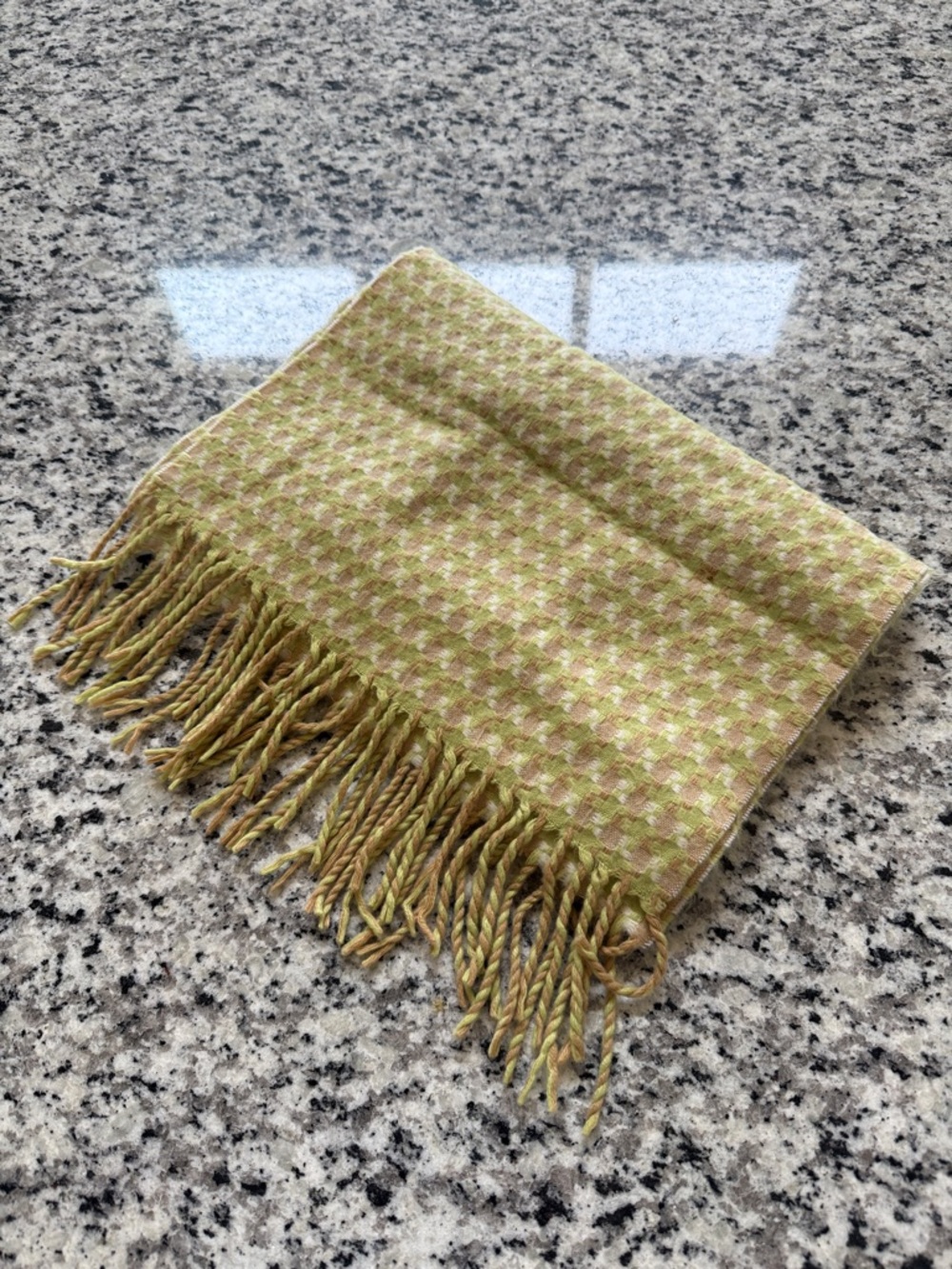 Green Check Fringe Scarf - Women Accessories